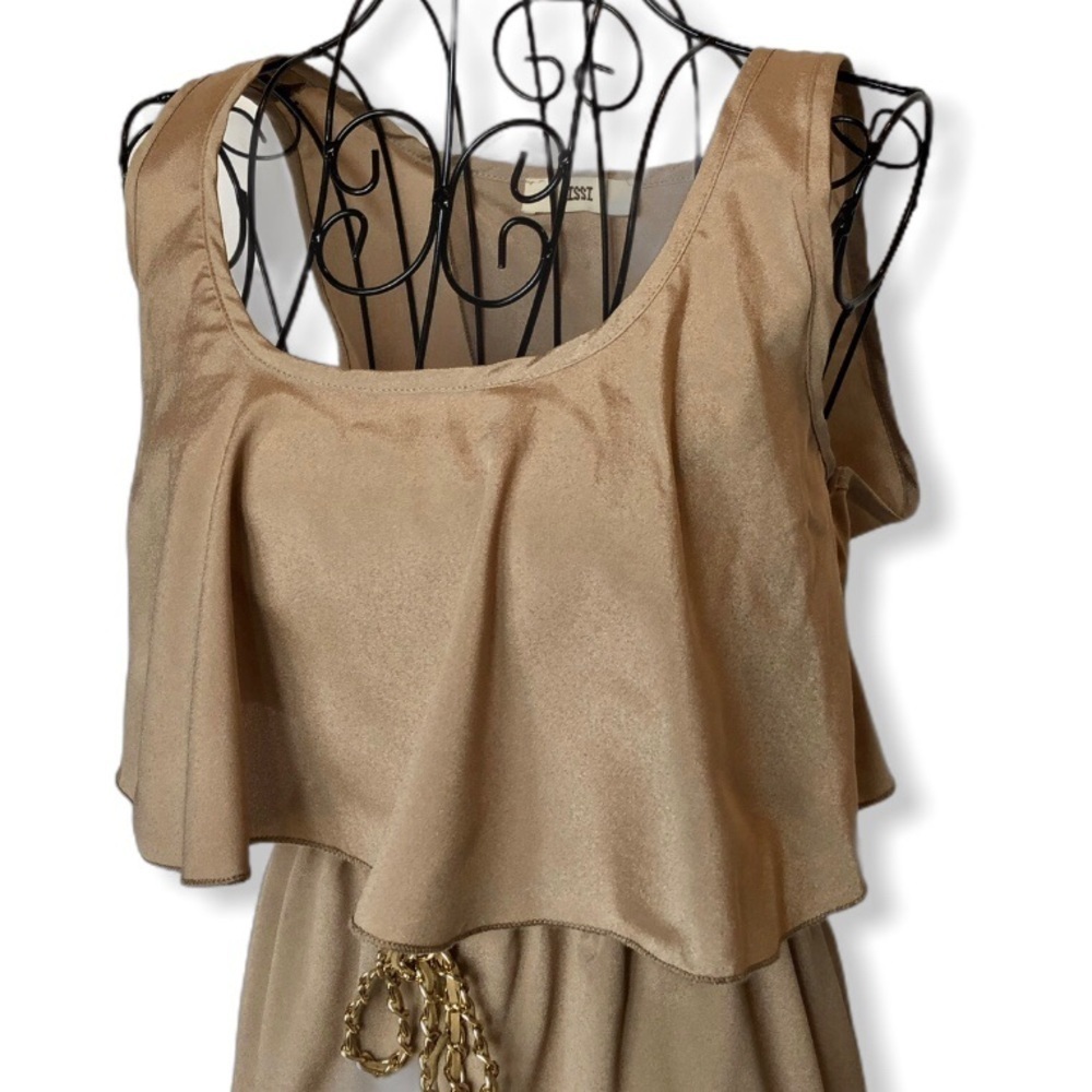 ISSI Sleeveless Belted Mini Dress Size Small - Picture 2 of 7